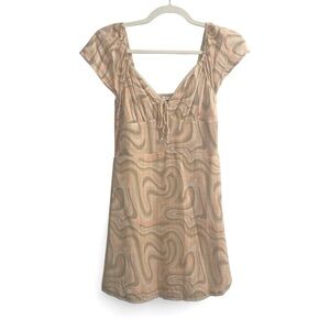 American Eagle Peach Retro Swirl Dress